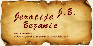 Jerotije Bežanić vizit kartica